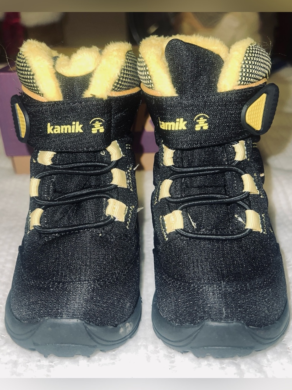Kamik Kids Black and Yellow Winter Boots
